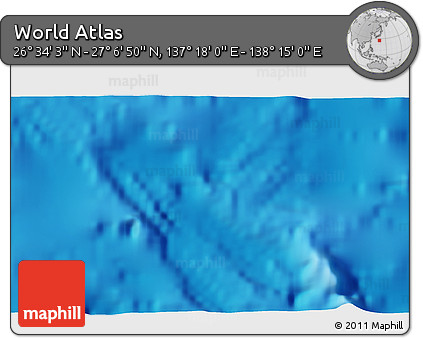 Physical 3D Map of the Area around 26° 50' 27" N, 137° 46' 30" E