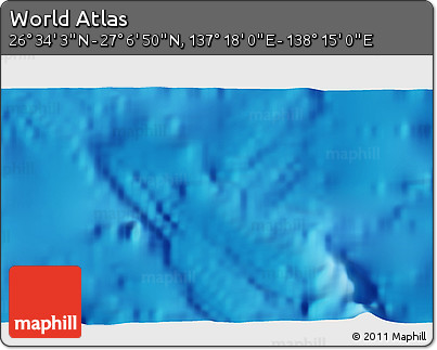Physical 3D Map of the Area around 26° 50' 27" N, 137° 46' 30" E