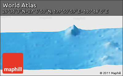 Physical Panoramic Map of the Area around 26° 50' 27" N, 140° 19' 29" E
