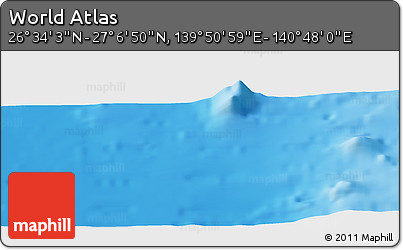 Physical Panoramic Map of the Area around 26° 50' 27" N, 140° 19' 29" E