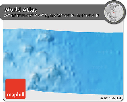 Physical 3D Map of the Area around 26° 50' 27" N, 141° 10' 30" E