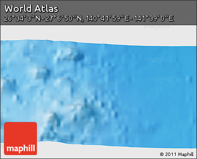 Physical 3D Map of the Area around 26° 50' 27" N, 141° 10' 30" E