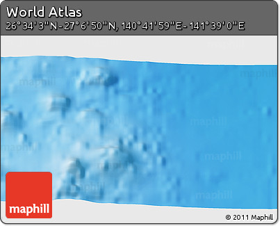 Physical 3D Map of the Area around 26° 50' 27" N, 141° 10' 30" E