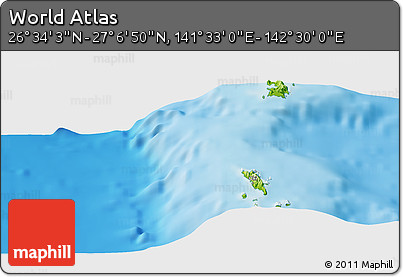 Physical Panoramic Map of the Area around 26° 50' 27" N, 142° 1' 30" E