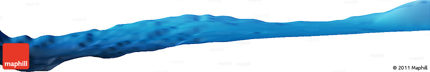 Shaded Relief Horizon Map of the Area around 26° 50' 27" N, 143° 43' 29" E