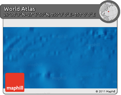 Physical 3D Map of the Area around 26° 50' 27" N, 150° 31' 30" E