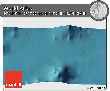 Satellite 3D Map of the Area around 26° 50' 27" N, 152° 13' 29" E