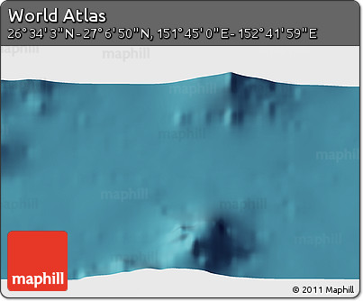 Satellite 3D Map of the Area around 26° 50' 27" N, 152° 13' 29" E
