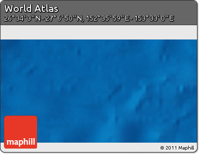 Physical 3D Map of the Area around 26° 50' 27" N, 153° 4' 29" E