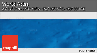 Physical Panoramic Map of the Area around 26° 50' 27" N, 153° 4' 29" E
