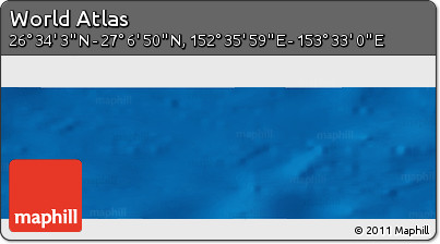 Physical Panoramic Map of the Area around 26° 50' 27" N, 153° 4' 29" E