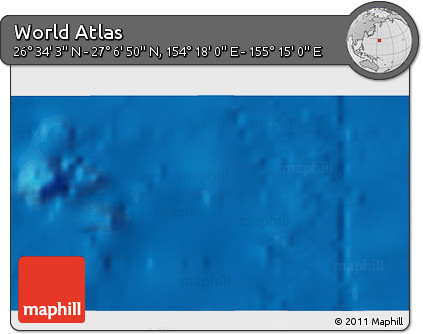 Physical 3D Map of the Area around 26° 50' 27" N, 154° 46' 30" E