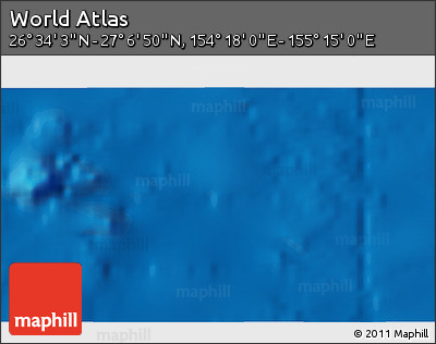 Physical 3D Map of the Area around 26° 50' 27" N, 154° 46' 30" E