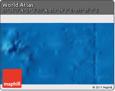 Physical 3D Map of the Area around 26° 50' 27" N, 154° 46' 30" E