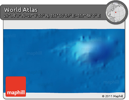 Physical 3D Map of the Area around 26° 50' 27" N, 157° 19' 29" E