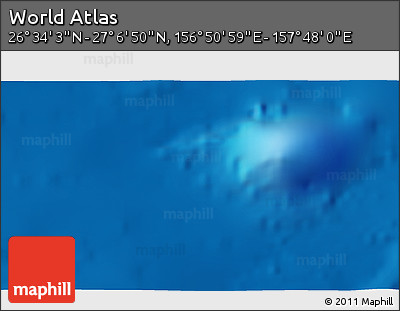 Physical 3D Map of the Area around 26° 50' 27" N, 157° 19' 29" E