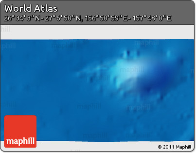 Physical 3D Map of the Area around 26° 50' 27" N, 157° 19' 29" E
