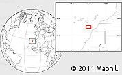 Blank Location Map of the area around 26° 50' 27" N, 15° 13' 29" W