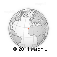 Outline Map of the Area around 26° 50' 27" N, 15° 13' 29" W, rectangular outline