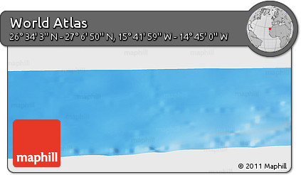 Shaded Relief Panoramic Map of the Area around 26° 50' 27" N, 15° 13' 29" W