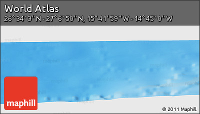 Shaded Relief Panoramic Map of the Area around 26° 50' 27" N, 15° 13' 29" W