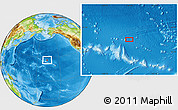 Physical Location Map of the area around 26° 50' 27" N, 166° 31' 30" W