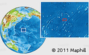 Physical Location Map of the area around 26° 50' 27" N, 167° 31' 30" E