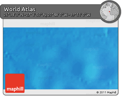 Shaded Relief 3D Map of the Area around 26° 50' 27" N, 20° 19' 30" W