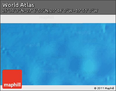 Shaded Relief 3D Map of the Area around 26° 50' 27" N, 20° 19' 30" W