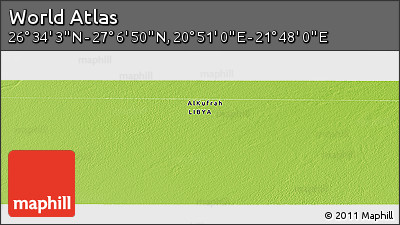 Physical Panoramic Map of the Area around 26° 50' 27" N, 21° 19' 30" E