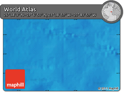 Physical Map of the Area around 26° 50' 27" N, 21° 10' 29" W