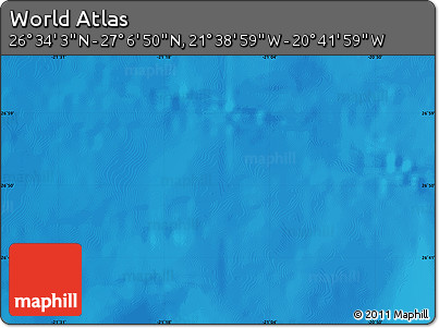 Physical Map of the Area around 26° 50' 27" N, 21° 10' 29" W