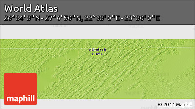 Physical Panoramic Map of the Area around 26° 50' 27" N, 23° 1' 29" E