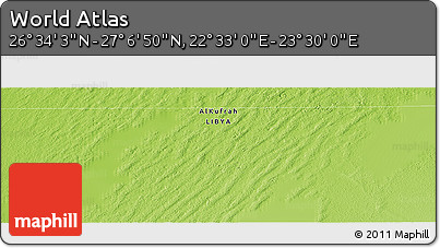 Physical Panoramic Map of the Area around 26° 50' 27" N, 23° 1' 29" E