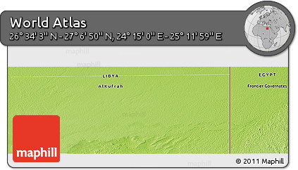 Physical Panoramic Map of the Area around 26° 50' 27" N, 24° 43' 30" E