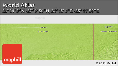 Physical Panoramic Map of the Area around 26° 50' 27" N, 24° 43' 30" E