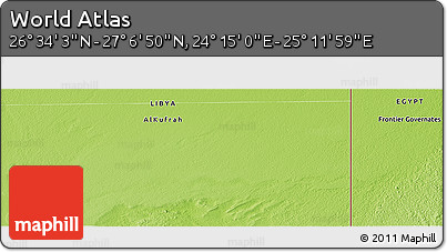 Physical Panoramic Map of the Area around 26° 50' 27" N, 24° 43' 30" E