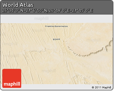 Satellite 3D Map of the Area around 26° 50' 27" N, 27° 16' 29" E