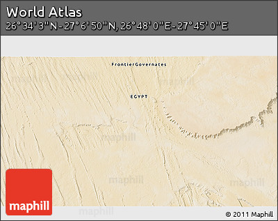 Satellite 3D Map of the Area around 26° 50' 27" N, 27° 16' 29" E