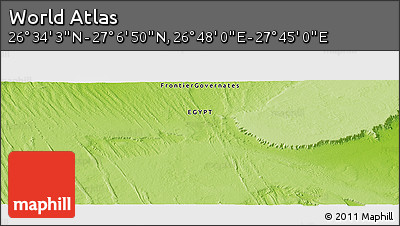 Physical Panoramic Map of the Area around 26° 50' 27" N, 27° 16' 29" E