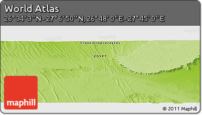 Physical Panoramic Map of the Area around 26° 50' 27" N, 27° 16' 29" E