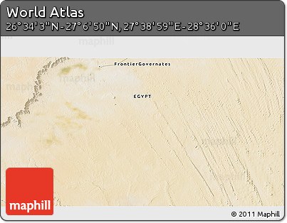 Satellite 3D Map of the Area around 26° 50' 27" N, 28° 7' 30" E