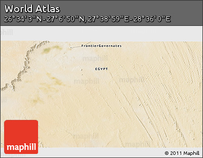 Satellite 3D Map of the Area around 26° 50' 27" N, 28° 7' 30" E