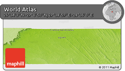 Physical Panoramic Map of the Area around 26° 50' 27" N, 28° 7' 30" E