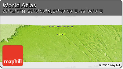 Physical Panoramic Map of the Area around 26° 50' 27" N, 28° 7' 30" E