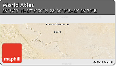 Satellite Panoramic Map of the Area around 26° 50' 27" N, 28° 58' 30" E