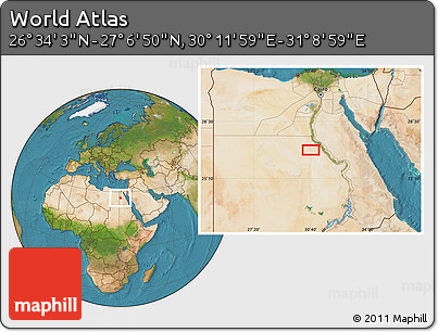 Satellite Location Map of the Area around 26° 50' 27" N, 30° 40' 29" E