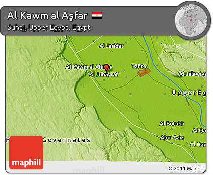 Physical 3D Map of Al Kawm Al Aşfar