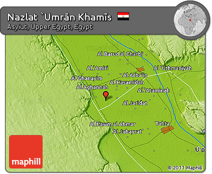 Physical 3D Map of Nazlat `Umrān Khamīs
