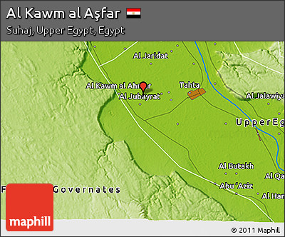 Physical 3D Map of Al Kawm Al Aşfar